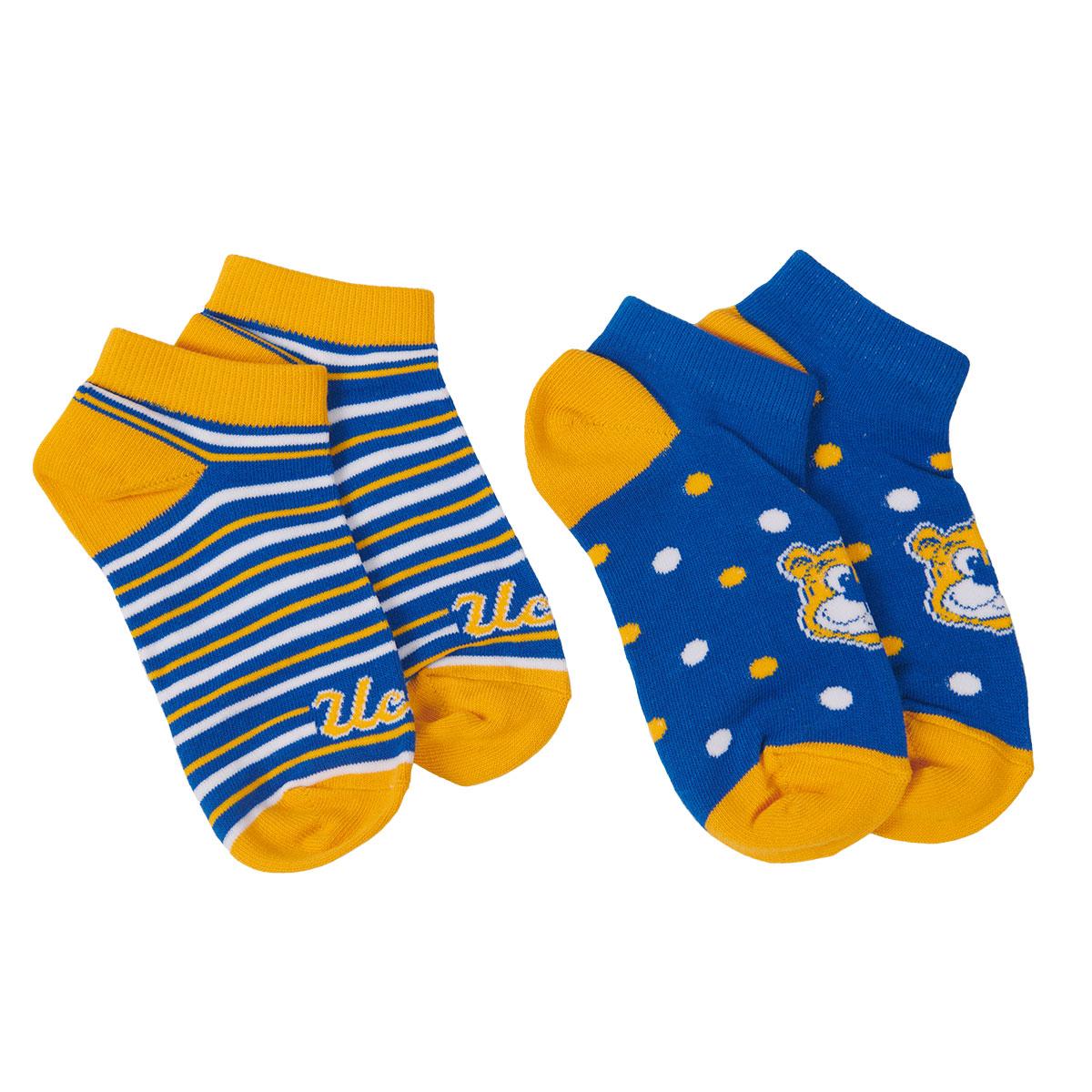 UCLA 2 Pack Stripes and Dots Socks